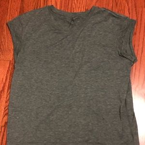 Lululemon Gray Open Tie Back Short Sleeve Shirt